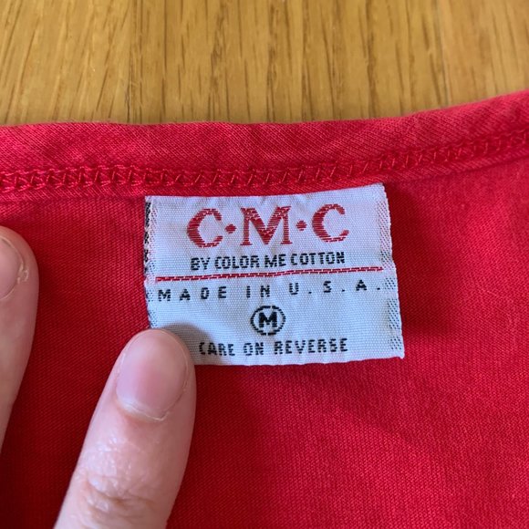 Red Cotton Button Down - Picture 3 of 4